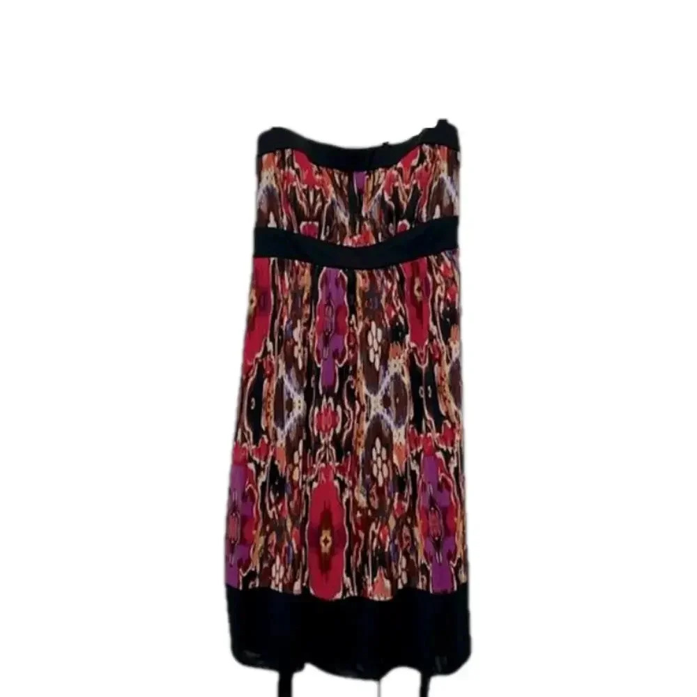 NWT holiday party dress Bisou Bisou strapless dress fun flirty vibrant bohemian